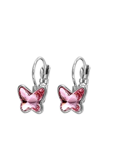 Butterfly Earrings Alloy Cubic Zirconia Red Dainty Butterfly Earring Ring and Necklace Set