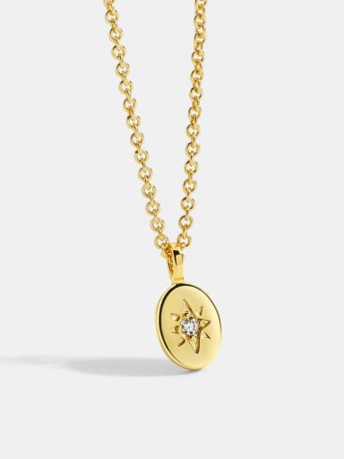 Brass Cubic Zirconia Star Minimalist Necklace