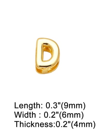 D Brass Letter Minimalist Necklace