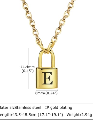 E letter 43.5 +5CM Stainless steel Letter Hip Hop Necklace