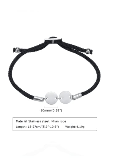 Stainless steel Artificial Leather Geometric Minimalist Adjustable Bracelet