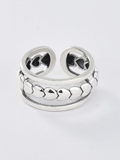 925 Sterling Silver Smooth Heart Vintage Stackable Ring