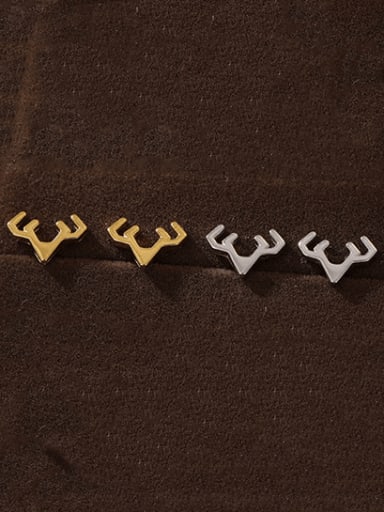 custom 925 Sterling Silver Deer Cute Stud Earring