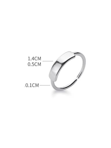Silver 925 Sterling Silver Geometric Minimalist Band Ring