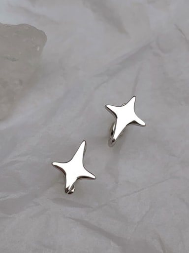 925 Sterling Silver Star  Clip Earring