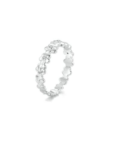 custom 925 Sterling Silver Flower Trend Band Ring