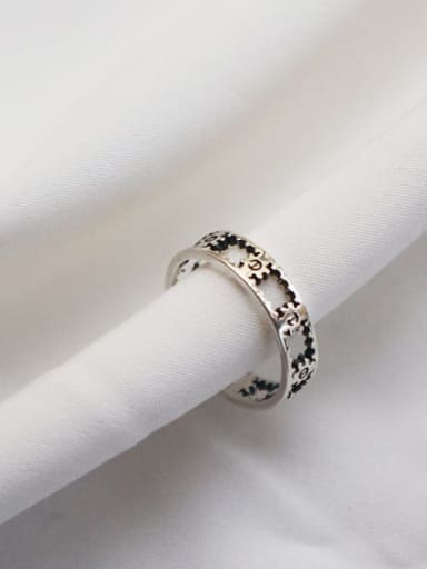 925 Sterling Silver Gear Vintage Free Size Midi Ring