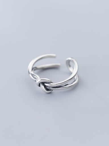 925 Sterling Silver With  Simple Fashion Double Knot Free Size