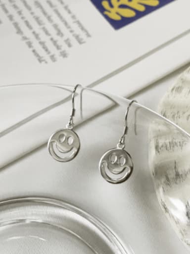 custom 925 Sterling Silver Smiley Trend Hook Earring