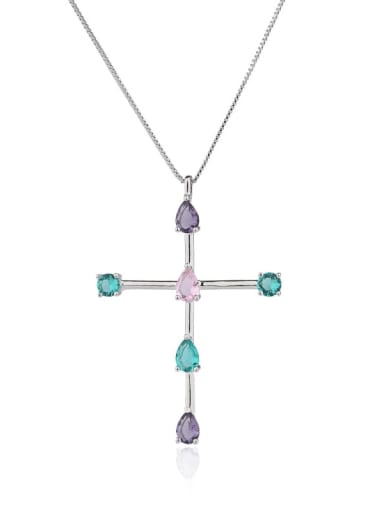 Copper Crystal Cross Minimalist Regligious Necklace