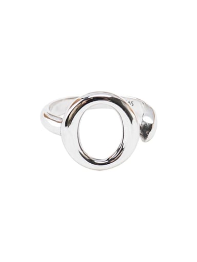 925 Sterling Silver Hollow Smooth Geometric Vintage Band Ring
