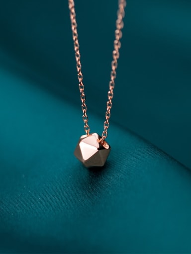 925 Sterling Silver With  Minimalist Smooth Hexagon Necklaces