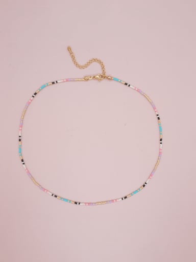 MI N210013A Miyuki Millet Bead Multi Color Bohemia Handmade Beaded Necklace
