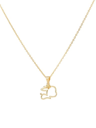 925 Sterling Silver  Cute Hollow Rabbit Pendant Necklace