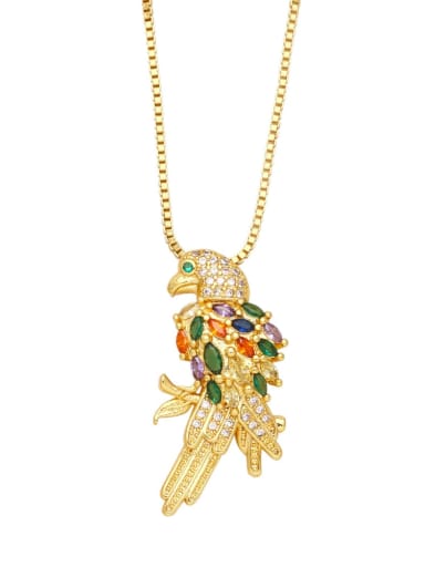 bird Brass Cubic Zirconia Butterfly Vintage Necklace