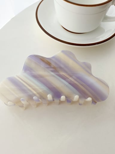 Gradient white blue Alloy Cellulose Acetate Trend Geometric  Jaw Hair Claw