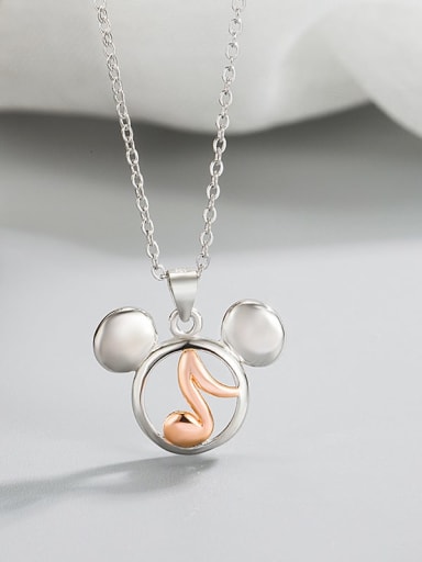 925 Sterling Silver Mickey Mouse Minimalist Necklace