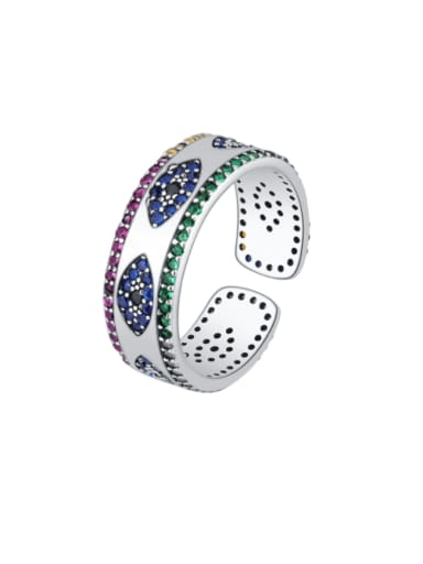 925 Sterling Silver Cubic Zirconia Evil Eye Vintage Band Ring