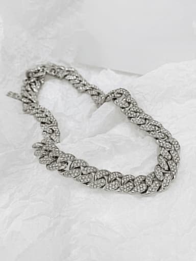 Zinc Alloy Rhinestone Geometric Vintage Necklace
