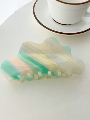 Gradient white green Alloy Cellulose Acetate Trend Geometric  Jaw Hair Claw