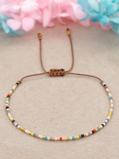 FB B210005A Multi Color Glass beads Bohemia Handmade Weave Bracelet