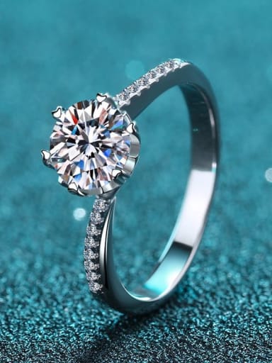 Sterling Silver Moissanite  Dainty Solitaire Engagement Rings
