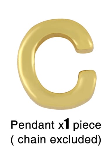C(Without Chain) Brass Smooth Minimalist Letter Pendant