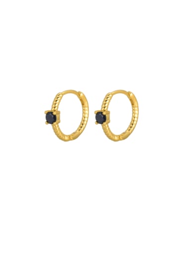 Gold 925 Sterling Silver Cubic Zirconia Twist Geometric Vintage Huggie Earring