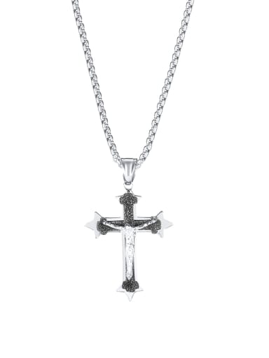 Titanium Steel Cross Vintage Regligious Necklace