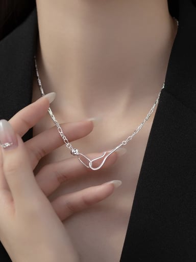silver 925 Sterling Silver Geometric Chain Minimalist Necklace