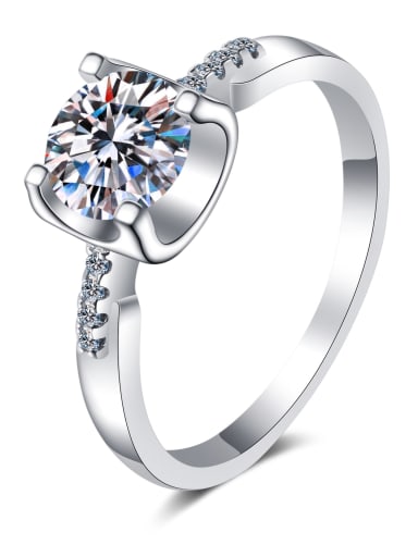 Sterling Silver Moissanite Square Dainty Solitaire Engagement Rings