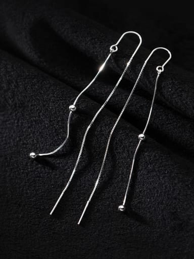925 Sterling Silver line Minimalist Threader Earring