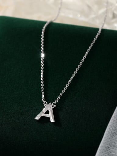 NS1075 ? A ? 925 Sterling Silver Letter Minimalist Necklace
