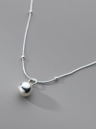 925 Sterling Silver Ball Minimalist Necklace