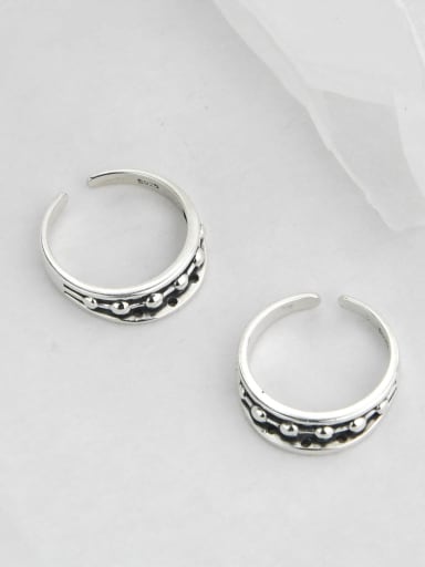 Vintage Sterling Silver With Antique Silver Plated Vintage Irregular Free Size Rings