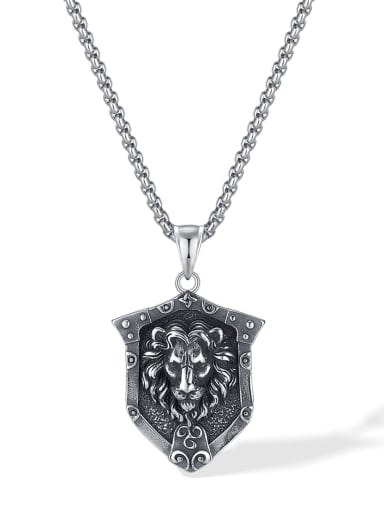 GX2460 pendant with chain 3mm*55cm Stainless steel Lion Hip Hop Necklace