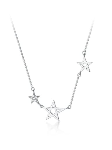 925 Sterling Silver Minimalist Hollow Five-Pointed Star Pendant Necklace