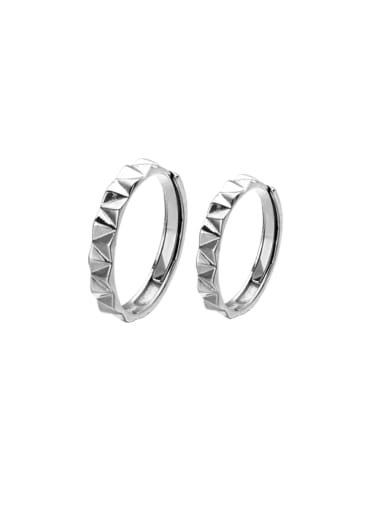 custom 925 Sterling Silver Geometric Minimalist Couple Ring