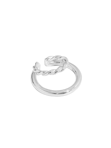 Silver [single] 925 Sterling Silver Geometric Minimalist C-shaped twist Clip Earring