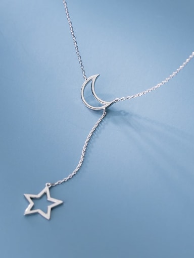 925 Sterling Silver Star Minimalist Lariat Necklace