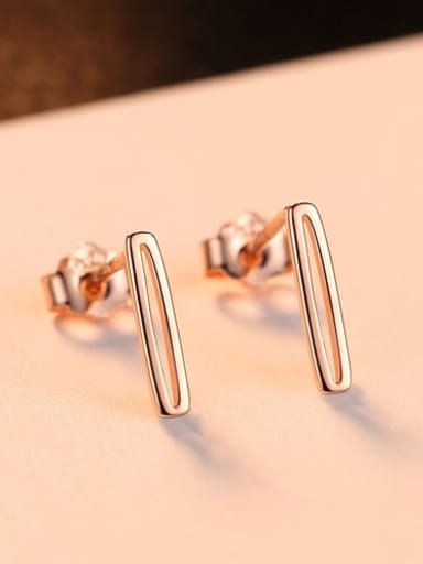 925 Sterling Silver Hollow  Geometric Minimalist Stud Earring