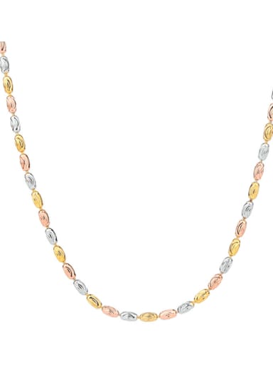 Colored gold necklace 40cm +5cm Brass Trend Irregular  Bead Bracelet and Necklace Set