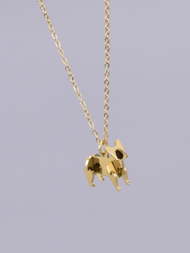 L175 Dog Gold Titanium Steel Dog Hip Hop Necklace