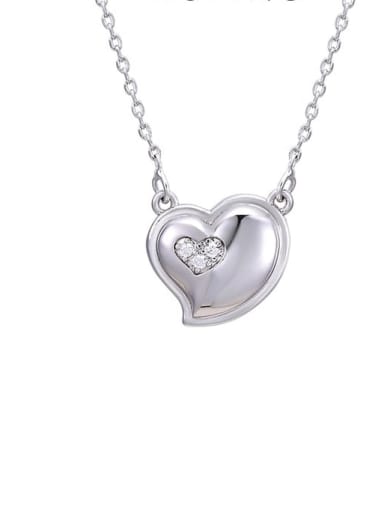 Section B Copper Alloy Cubic Zirconia Heart Dainty Necklace