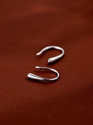 925 Sterling Silver Line U Shape Minimalist Clip Earring