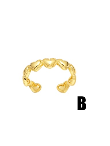 B Brass Cubic Zirconia Flower Hip Hop Band Ring