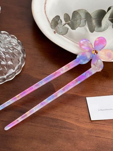 Cellulose Acetate Minimalist Flower Multi Color Bun Hair Hairpin