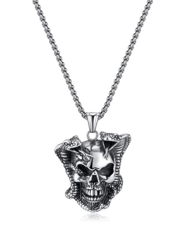 custom Titanium Steel Skull Hip Hop Necklace