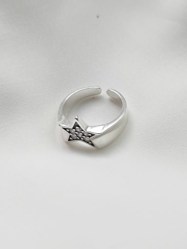 925 Sterling Silver  Vintage  Star Band Ring