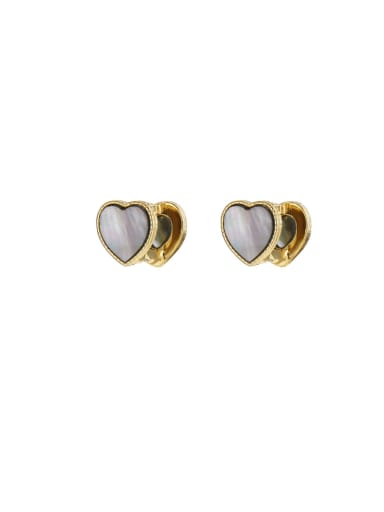 custom 925 Sterling Silver Shell Heart Minimalist Stud Earring